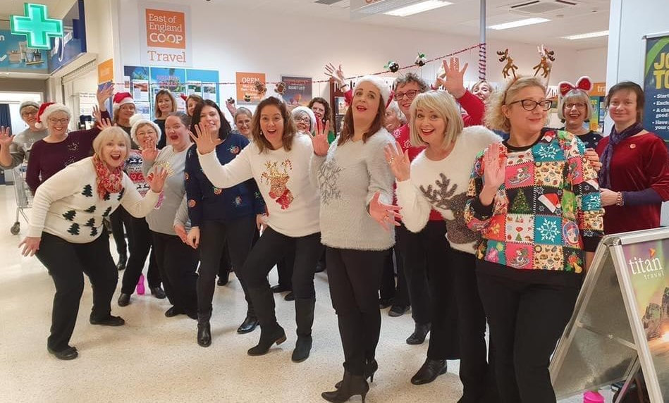 Christmas singing at the Co-op